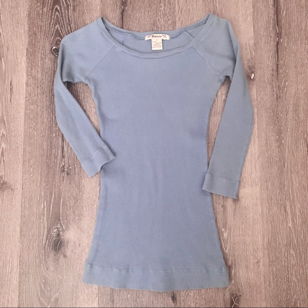 Forever 21 Blue Long Sleeve Top